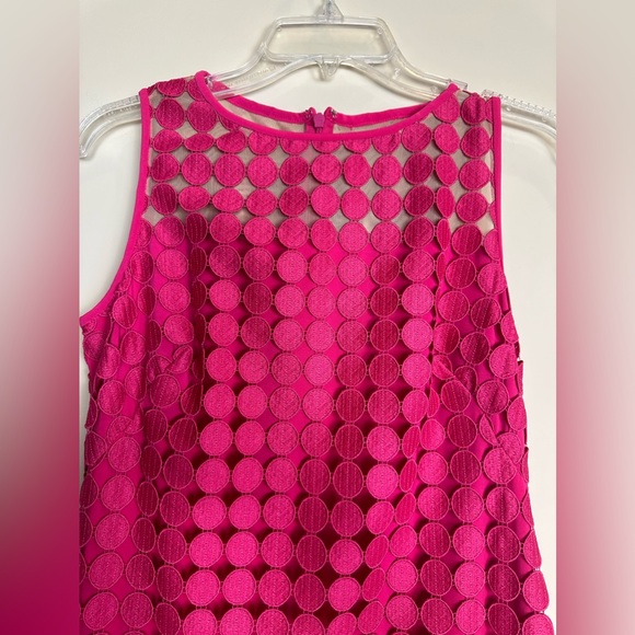 Ralph Lauren circle lace sheath mini dress in fuchsia pink - Picture 3 of 6